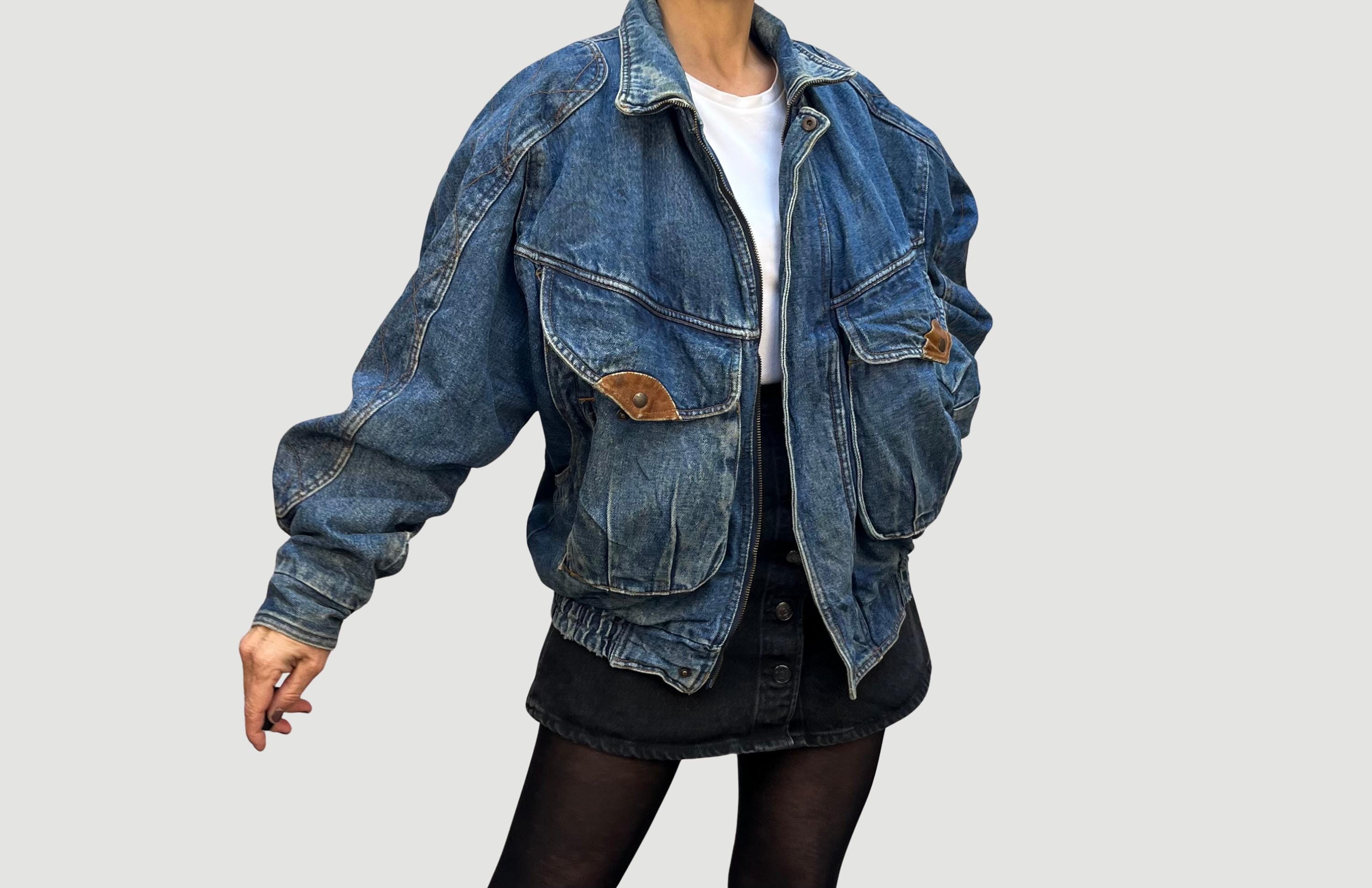 Denim Jacket 90s Vintage - Cotton Wash Blue Medium Trucker Klein 