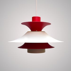 Vintage Lyfa Lyda Layered Ceiling Lamp: Danish Mid-Century Modern Pendel
