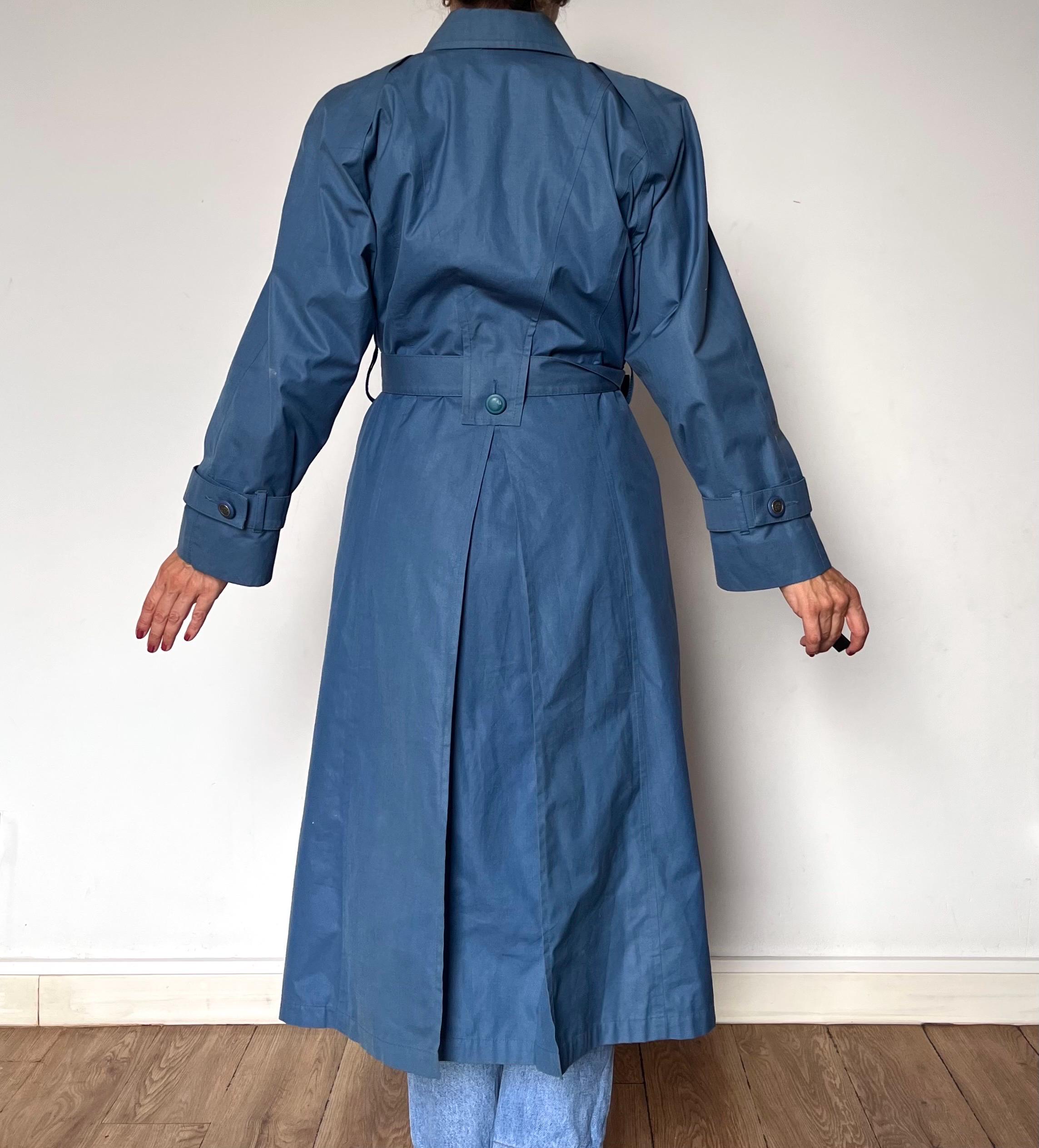 Vintage London Fog Trench Coat: Removable Lining, Blue, Size S/M