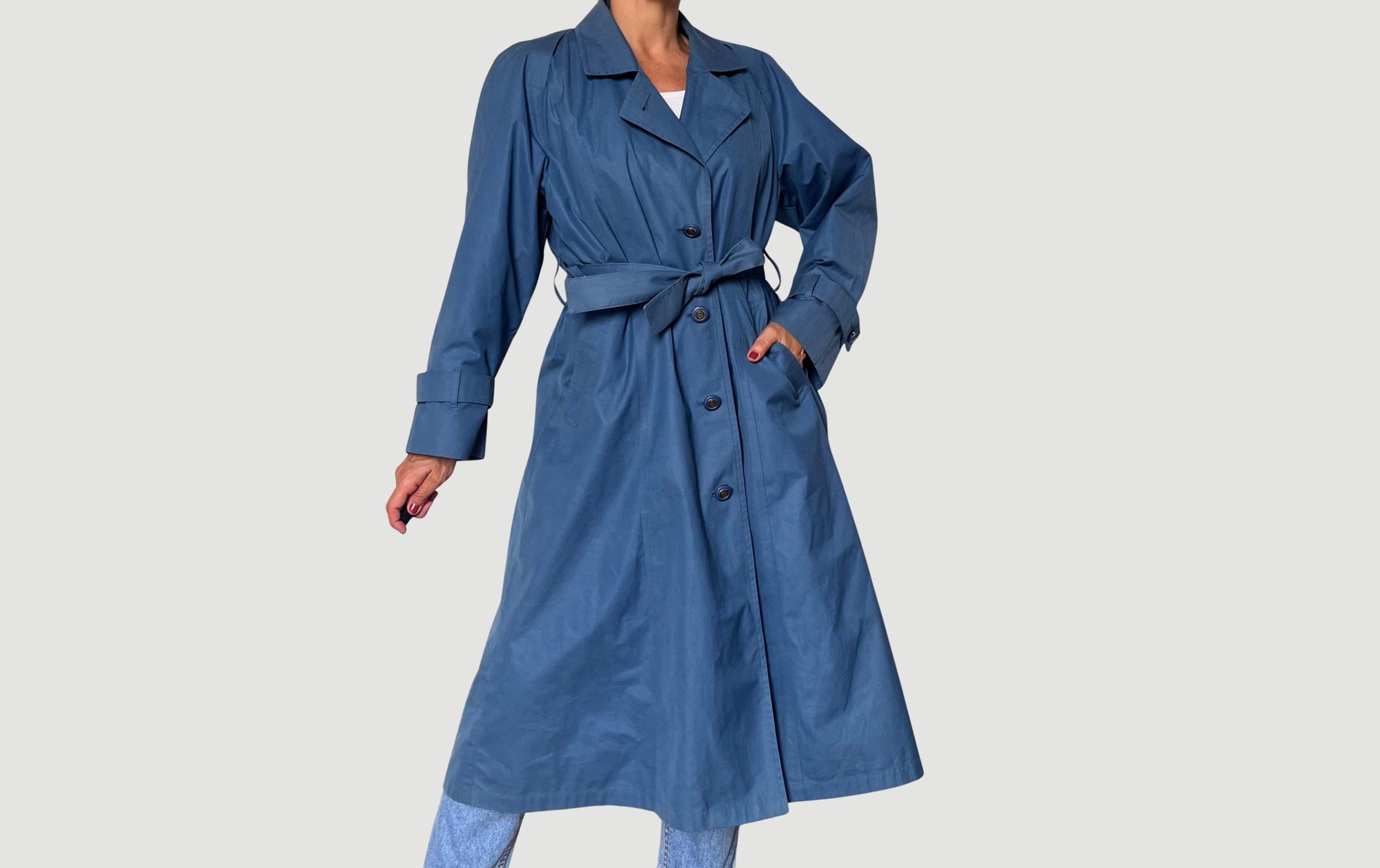 Vintage London Fog Trench Coat: Removable Lining, Blue, Size S/M