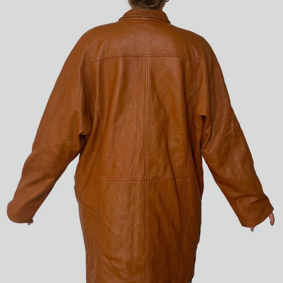 Vintage Woman light Brown leather jacket blazer -… - image 7