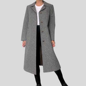 Vintage Tiroler Loden Wool Coat: Austrian Gray Overcoat, Size S