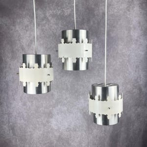 Werner Schou Silver Pendant Lamp: Danish Mid-Century Modern Lighting