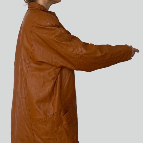 Vintage Woman light Brown leather jacket blazer -… - image 6