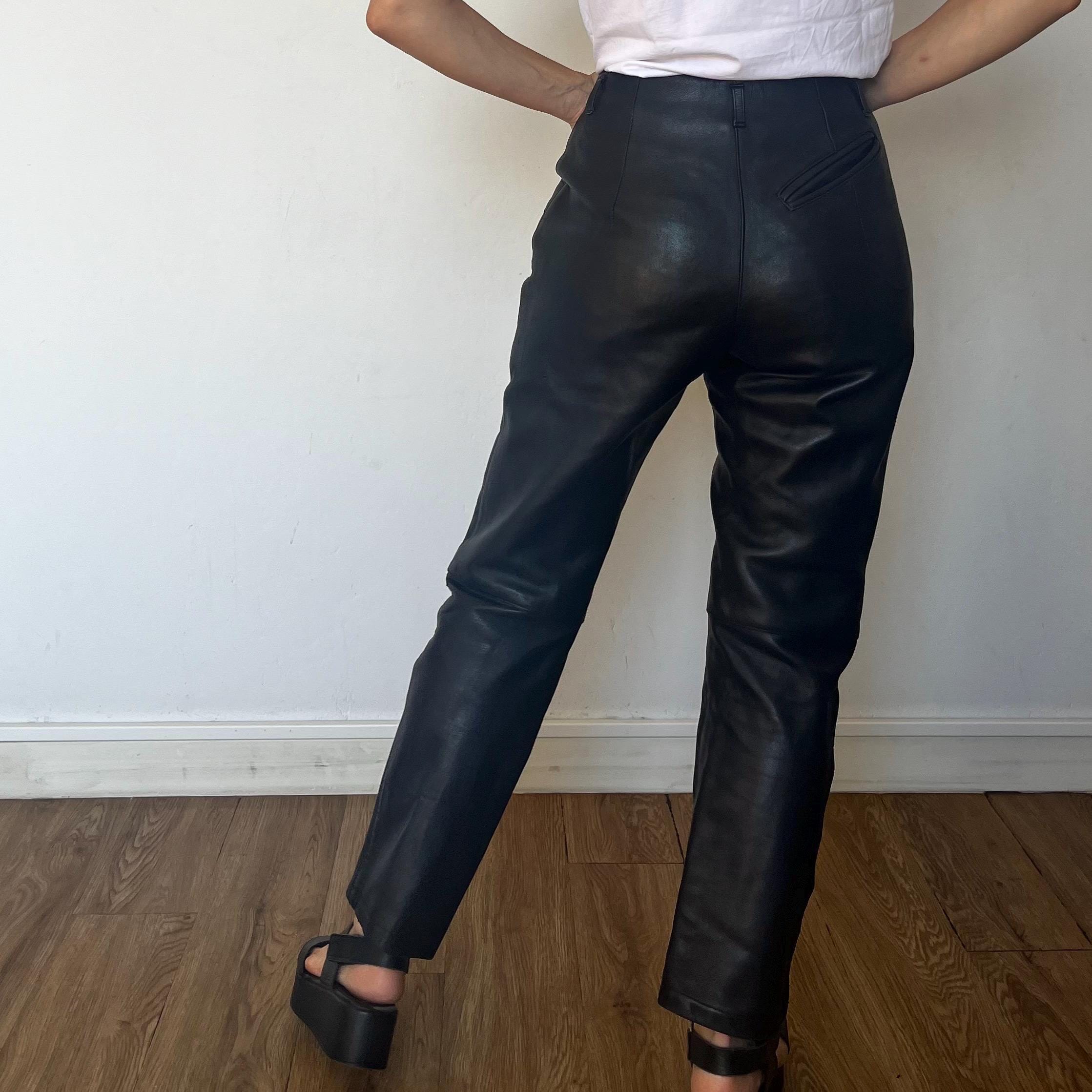 Pantalon En Cuir Femme MOTOMOD Taille 38 - Style Biker Vintage Des Années 90 - Occasion Parfait état