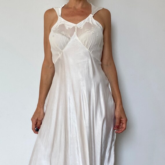 Vintage Summer lace Long Dress Nightdress - Embro… - image 5