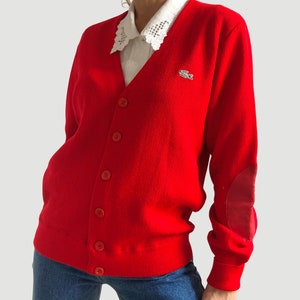 Vintage Lacoste Red Cardigan Lacoste Jumper - Etsy