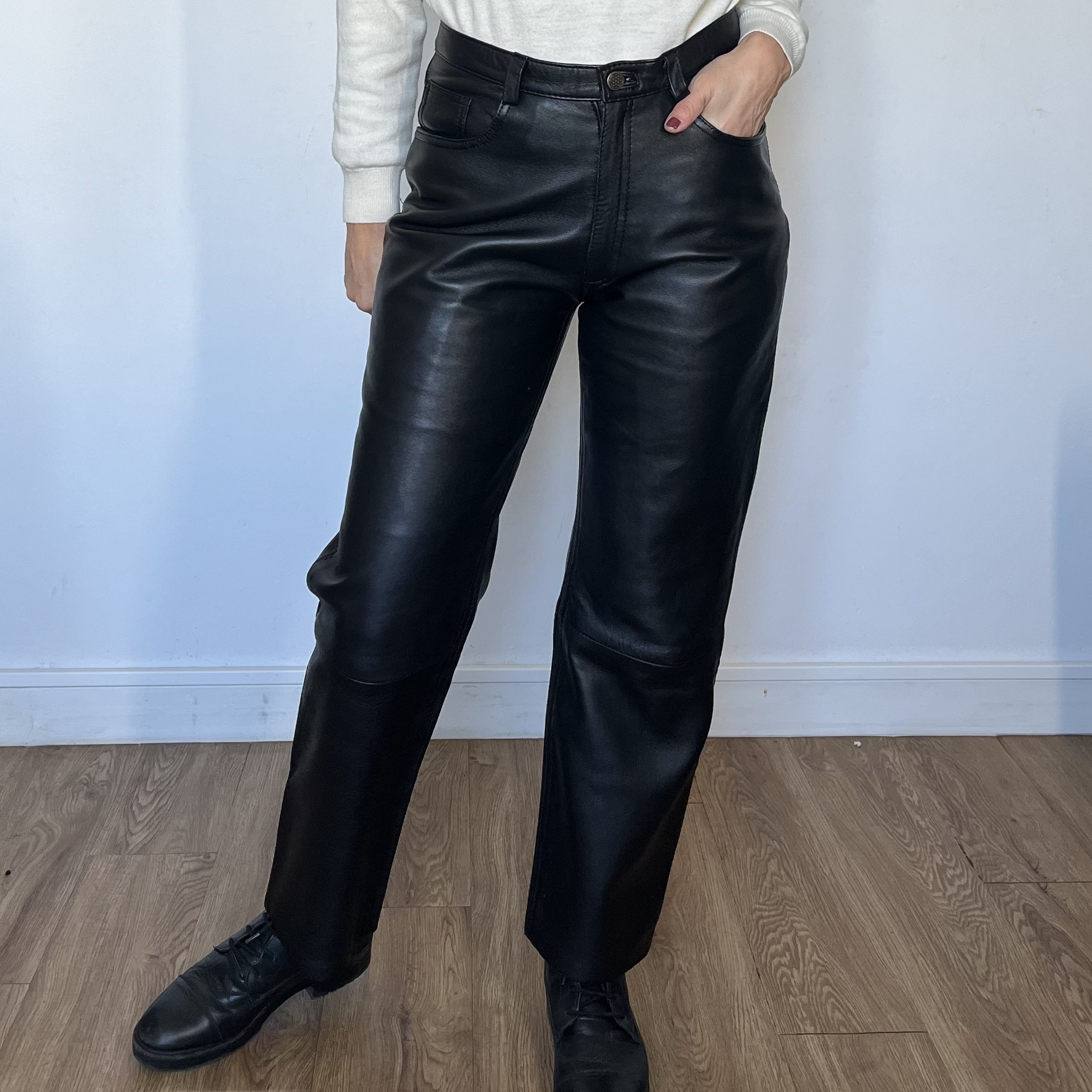 Trudy Leatherette Black Jean