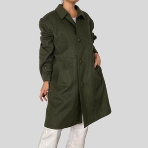Vintage Austrian Wool Maxi Overcoat: Oversized Green Tyroler Loden Jacket (2XL/3XL)