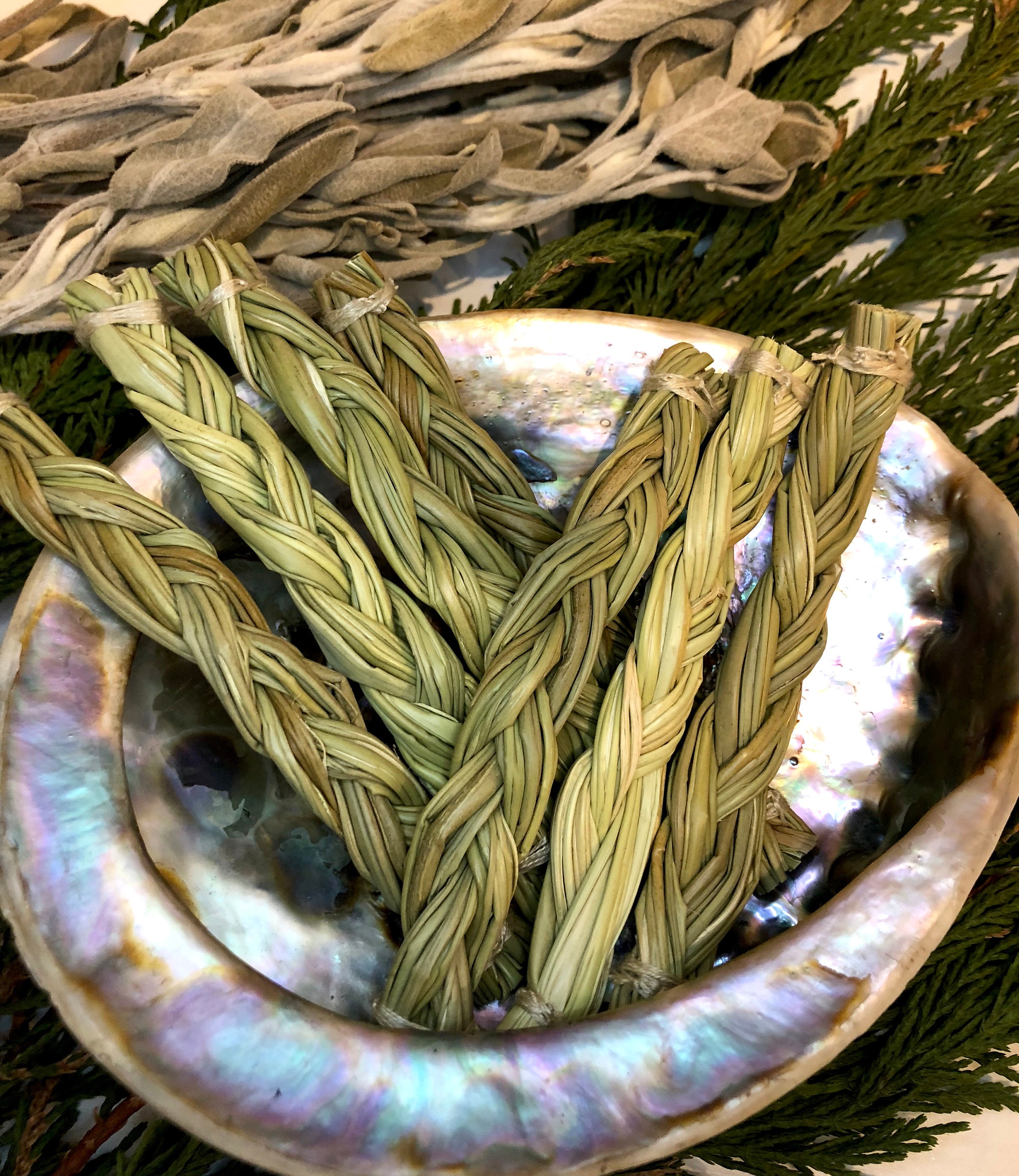 Organic Sweetgrass Braid, Native Indian/ American Ceremonial Smudge (…