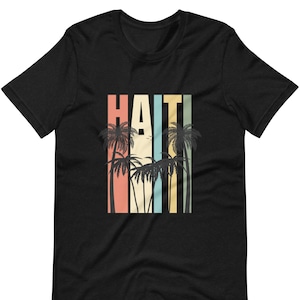 Camisa haitiana, camisa retro de Haití, camiseta haitiana vintage, camisa de palmeras haitianas, camisa haitiana colorida, camisa de regalo de Haití, camiseta unisex