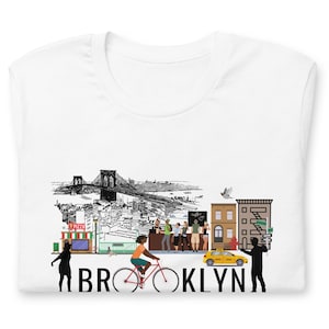 Brooklyn Illustration shirt, Brooklyn bridge shirt, Brooklyn Gift shirt, Brooklyn New York shirt, BK Scene Short-Sleeve Unisex T-Shirt