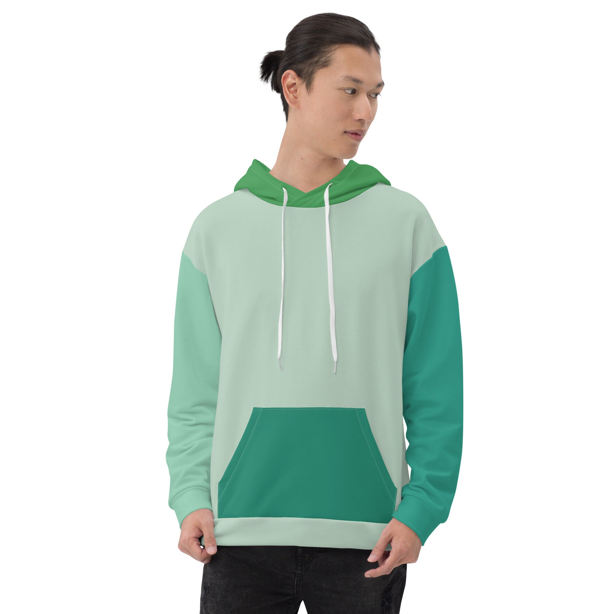 Minty Fresh Color Block Hoodie Light Colored Hoodie Earth Tone Color Hoodie Green Hoodie 90 s Vibe Hoodie Vintage Hoodie Unisex Hoodie