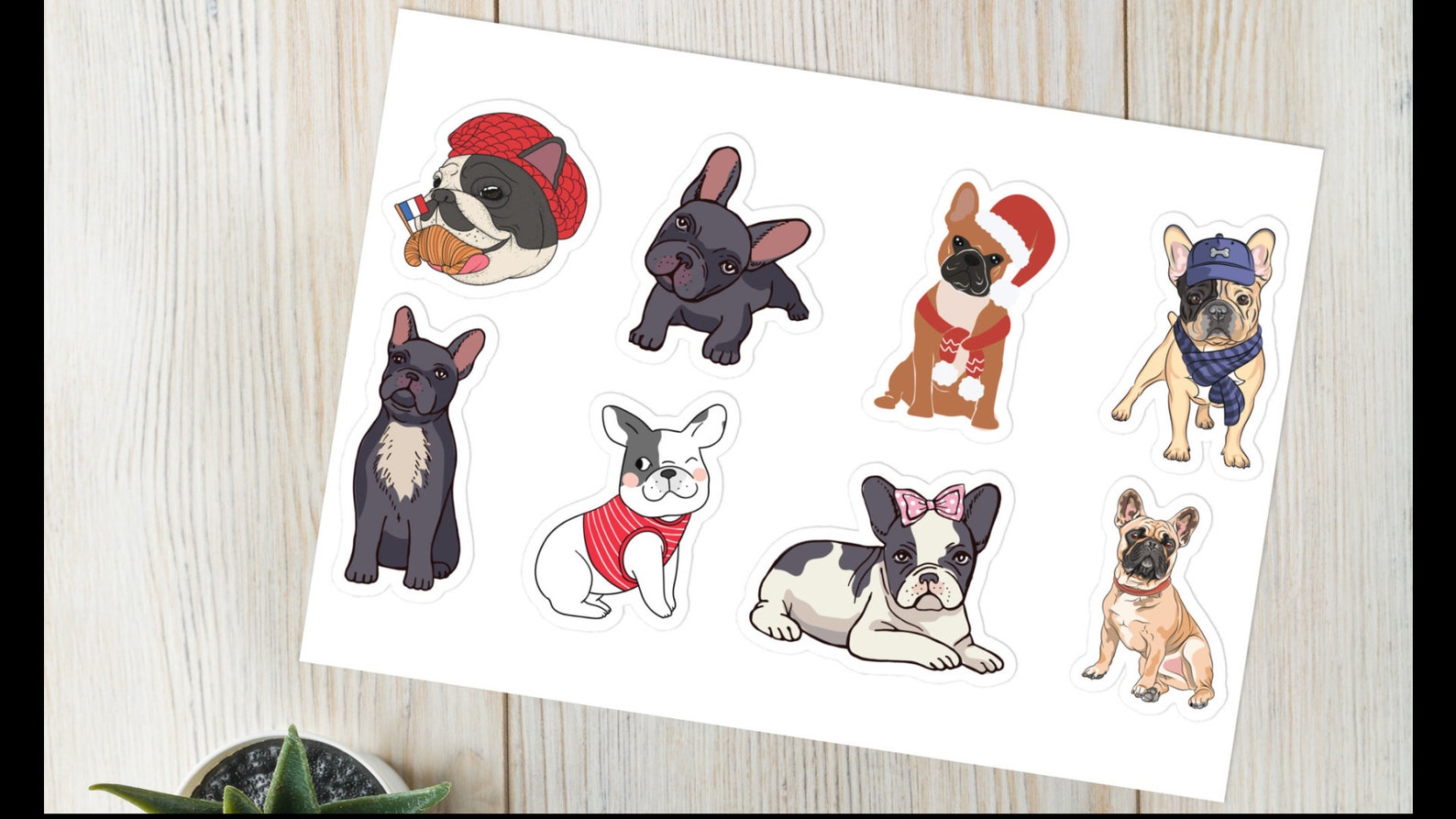 8 French Bulldog Stickers, Frenchie Sticker Pack, Frenchie Dad Stickers ...