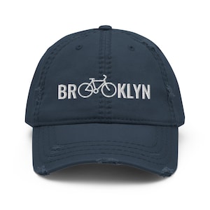 Brooklyn Cycling Hat, Brooklyn Bicycle Hat, Brooklyn New York Hat, Brooklyn Bike Hat, Cycling Culture Hat, Brooklyn Gift Hat, Distressed Hat