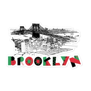 Adesivo Brooklyn, Adesivo Afro Brooklyn, Pan African Brooklyn Sticky, Brooklyn Water Bottle Sticker, BK Laptop Sticker Adesivi senza bolle