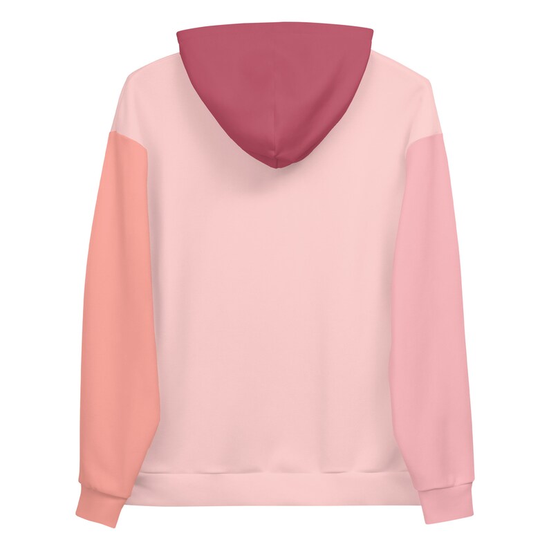 Pastel Color Block Hoodie, Light Colored Hoodie, Pink Hoodie, 80's