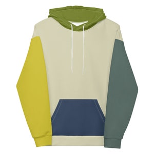 Colorblock Hoodie, Earth Tone Color Hoodie, Multi Colored Hoodie, 90&#39;s Style Hoodie, Retro Hoodie, Vintage Hoodie, Unisex Hoodie
