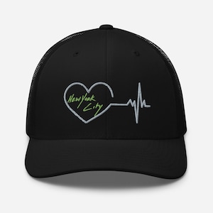 New York City Hat, New York Gift Hat, NY Trucker Cap, New York Mesh Hat, NYC Pride Hat, New York Heartbeat Hat, New York Souvenir Cap