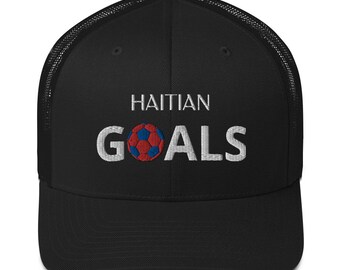 Haiti Hat, Haitian Goals Hat, Haitian Pride Hat, Haitian Soccer Ball Hat, Haitian Gift Hat, Haitian Flag day Hat, Haitian Trucker Cap
