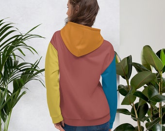 Light Color Block Hoodie, Multi Colored Hoodie, Old School