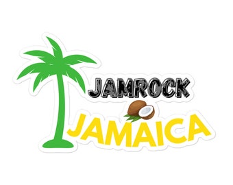 Jamaica Sticker, Jamrock Jamaica Stickers, Jamaican Island Stickers, Caribbean Stickers, Palm Tree Sticker, Bubble-free stickers