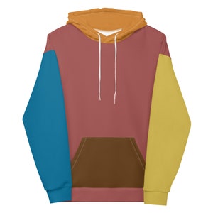Light Color Block Hoodie, Multi Colored Hoodie, Old School Throwback Hoodie, 90&#39;s Vibe Hoodie, Vintage Hoodie, 80&#39;s Retro Unisex Hoodie