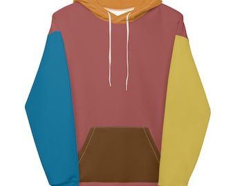 Light Color Block Hoodie, Multi Colored Hoodie, Old School Throwback Hoodie, 90's Vibe Hoodie, Vintage Hoodie, 80's Retro Unisex Hoodie