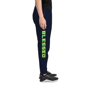 BLESSED Joggers, Christian Joggers, Biblical text pants, Motivational Pants, Blessed Christian Pants, Humble Message Pants, Unisex Joggers