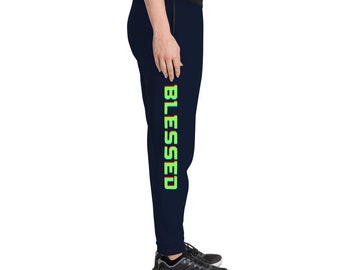 BLESSED Joggers, Christian Joggers, Biblical text pants, Motivational Pants, Blessed Christian Pants, Humble Message Pants, Unisex Joggers