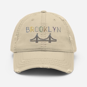 Brooklyn Hat, BK New York Hat, NYC Borough Hat, Colorful New York Hat, Brooklyn Gift Hat, NY Souvenir Hat, Distressed Brooklyn Bridge Hat