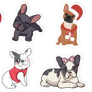 8 Französische Bulldogge Sticker, Frenchie Sticker Pack, Frenchie Dad Stickers, Süße Hunde Sticker, Frenchie Mom Stickies, Süße Tiere Sticker