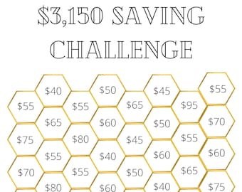 Reto de Ahorro de Dinero Imprimible, Ahorre 3150 dólares en 52 semanas