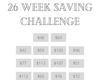 Money Saving Challenge Printable Save 5000 in 26 Weeks Etsy Money Saving Challenge Printable Save 5000 in 26 Weeks Etsy