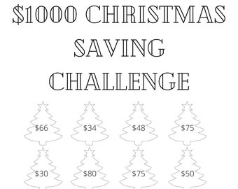Money Savings Challenge Printable, Save 1000 in 16 weeks