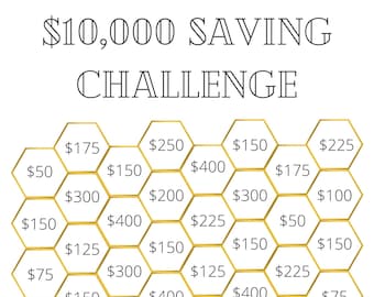 Reto de Ahorro de Dinero Imprimible, Ahorra 10,000 dólares en 52 semanas