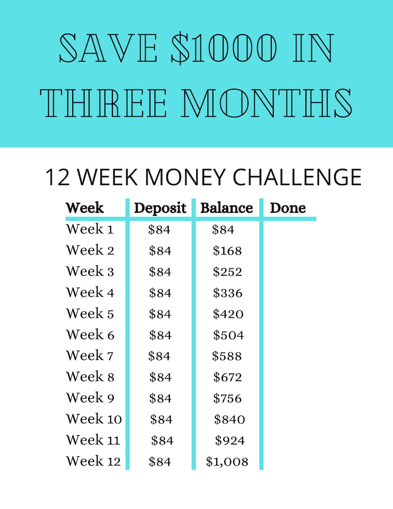 Free Printable Money Challenge 2022