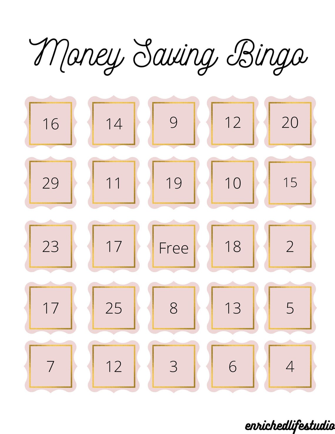 Money Saving Bingo Bundle, 5 Versions Included With Varied Amounts Etsy