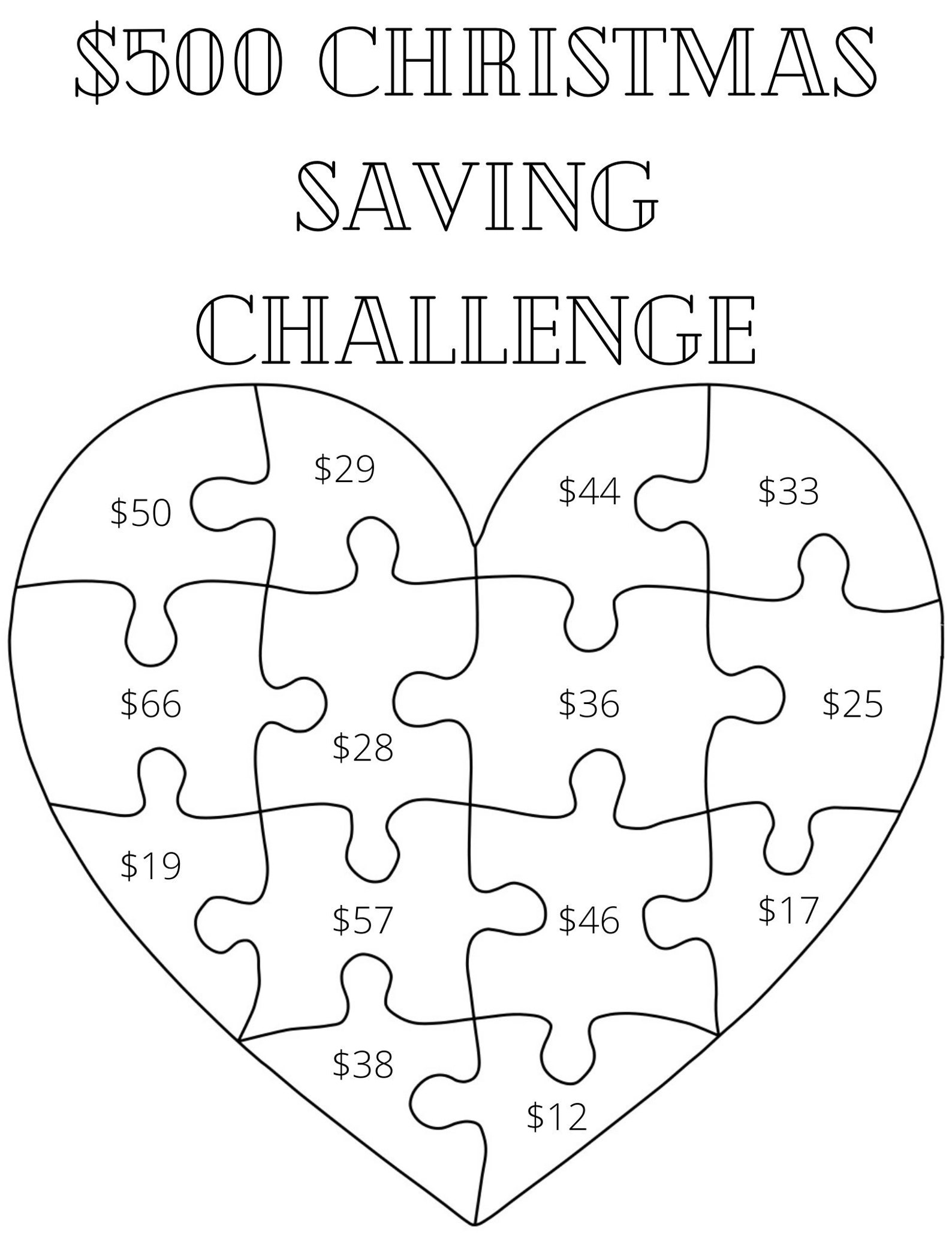 Money Savings Challenge Printable Save 500 in 14 Weeks Etsy Money Savings Challenge Printable Save 500 in 14 Weeks Etsy