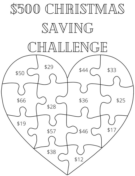 Money Savings Challenge Printable Save 500 in 14 Weeks - Etsy
