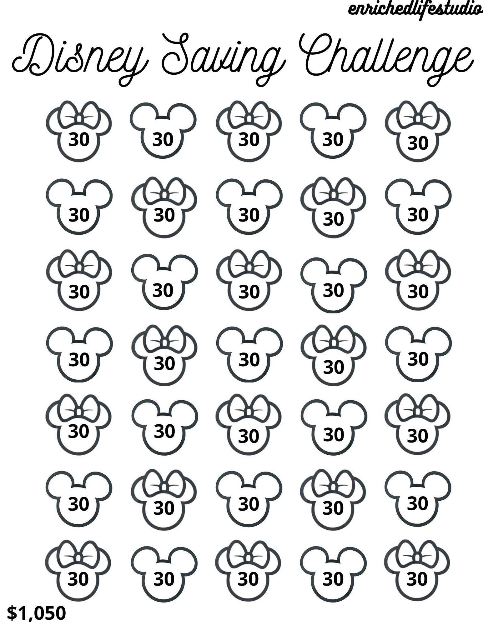 disney saving challenge printable etsy denmark