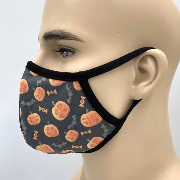 Protective Pumpkin Masks for Adults & Kids – Reusable and Washable Masks with Filter Pocket – Certified Breathable Organic Cotton