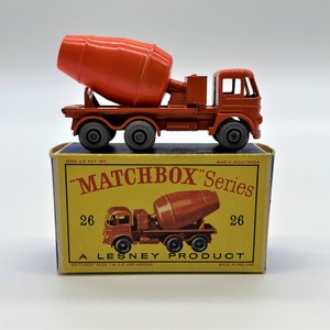 Matchbox Lesney No 26, Foden Cement Mixer, Mint Condition With Original Box, 1961 Collectible Made in England, Matchbox Diecast 1/98