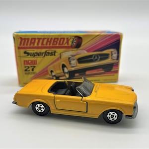 Matchbox Superfast No 27, Mercedes SL 230, Mint Condition With Original Box, 1971 Collectible Toys Made in  England, Matchbox Diecast 1/60