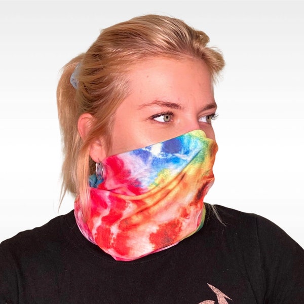 Unisex Kids Adultes Neck Gaiter Protection Masque facial – Couverture faciale respirable – Masque de couverture de visage de teinture de cravate Gaiter – Bandeau - Balaclava