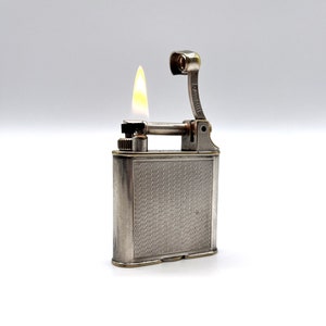 DUNHILL Lift Arm Silver Plated Vintage Collectors Petrol Lighter