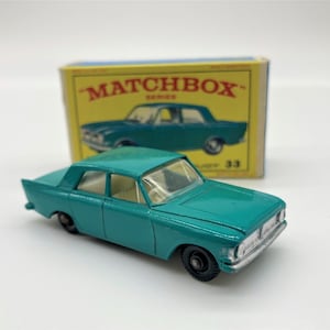 Matchbox Lesney No 33, Ford Zephyr 6, Mint Condition With Original Box, 1963 Collectible Toys Made in  England, Matchbox Diecast 1/71