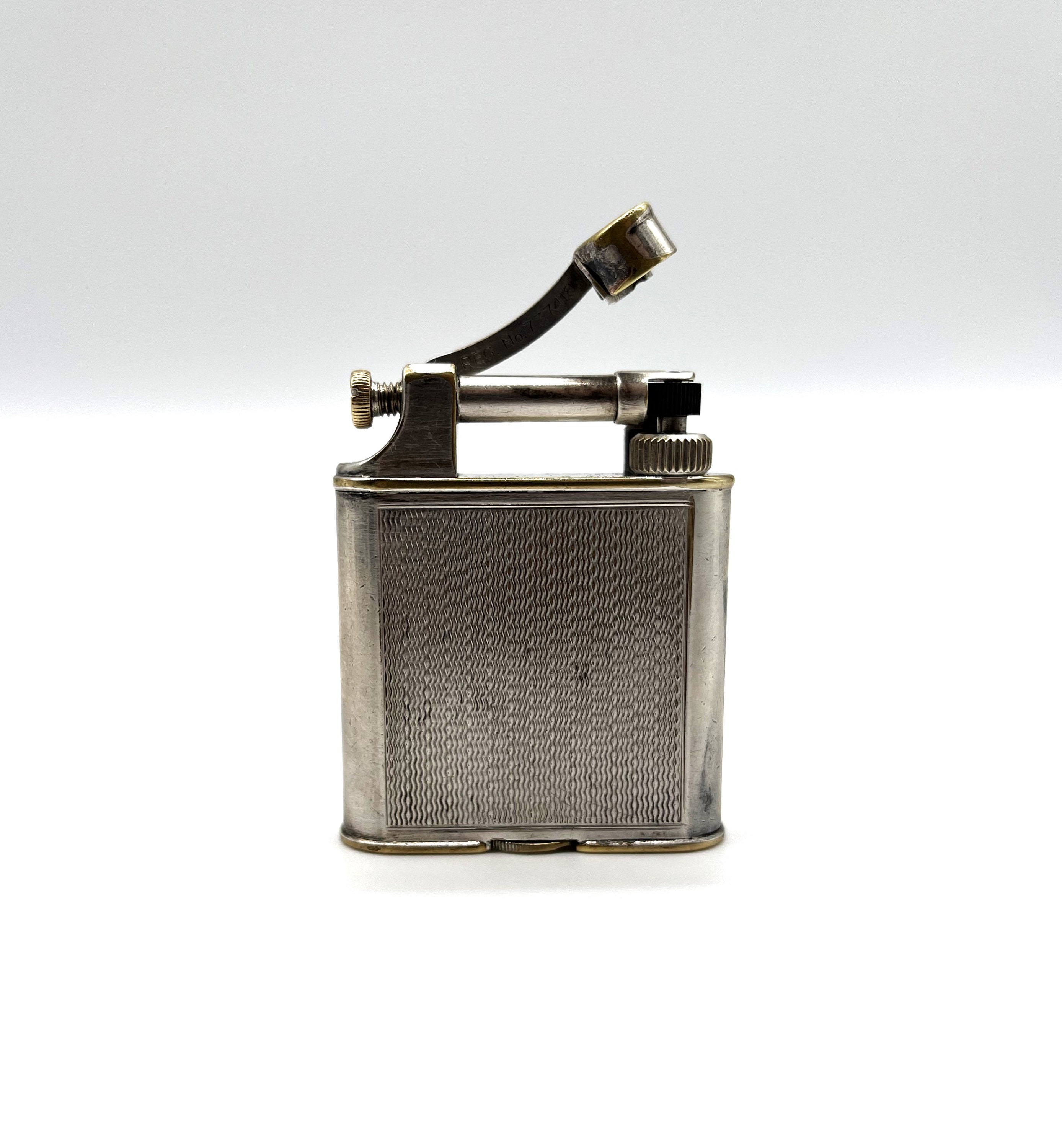 DUNHILL Lift Arm Silver Plated Vintage Collectors Petrol Lighter