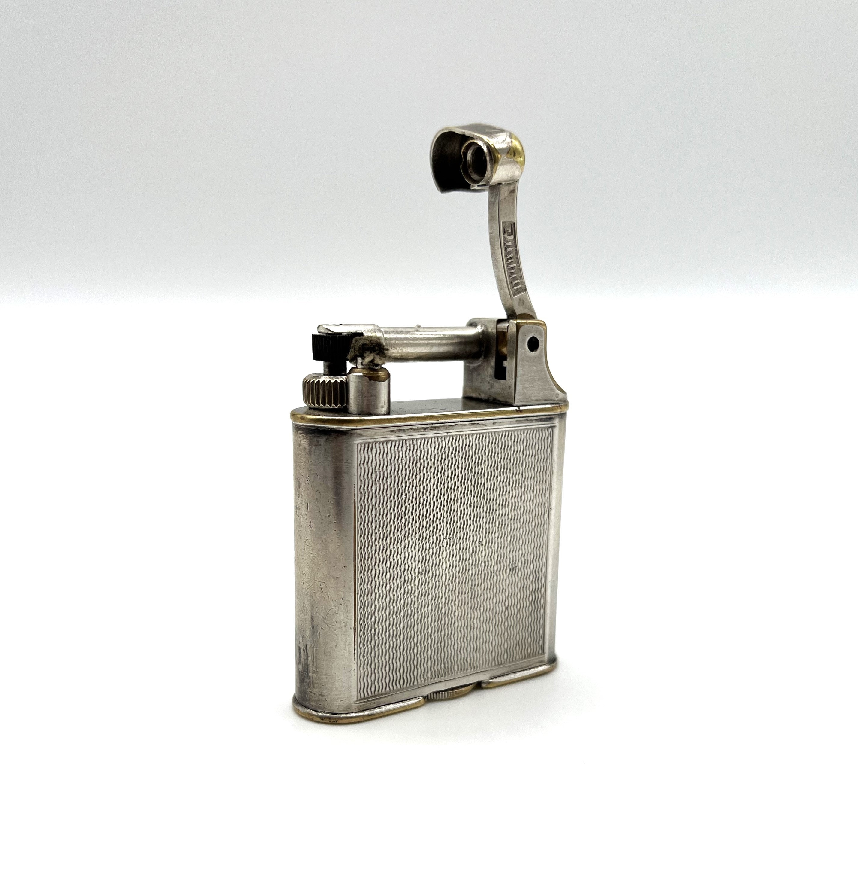 DUNHILL Lift Arm Silver Plated Vintage Collectors Petrol Lighter