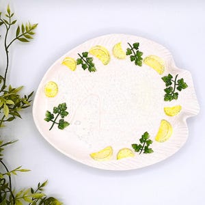 Vintage Bassano Italian Majolica Fish-Shaped Platter, Italian Ceramic Platter, Handpainted Platter, Italian Majolica, Hand Painted Dish